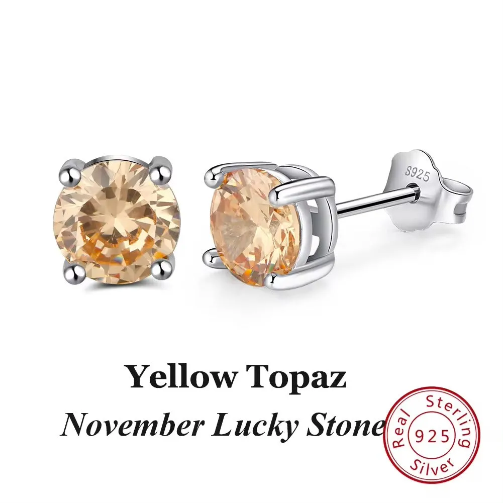 925 Sterling Silver September Birthstone Stud Earrings