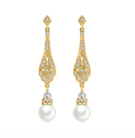 Geneva Vintage Inspired Pearl Earrings